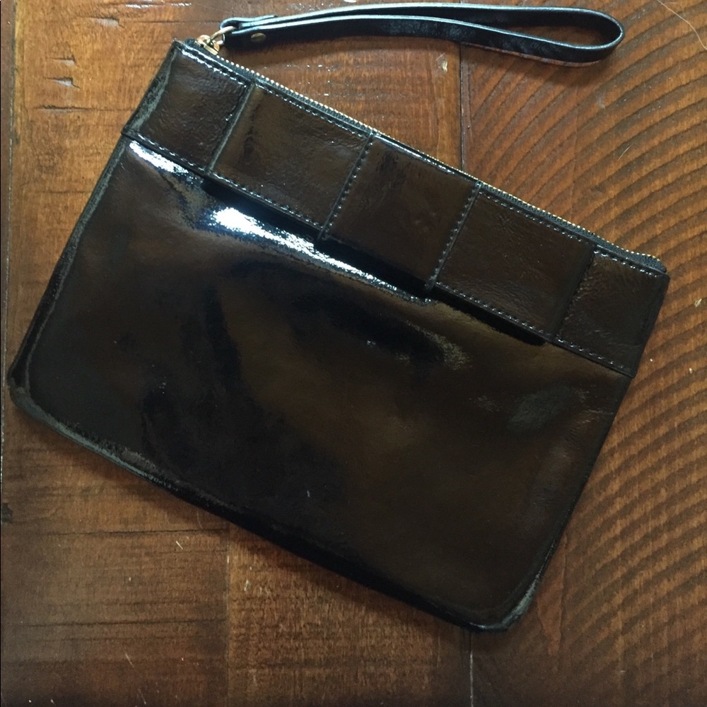 Kate Spade Black Patent Leather Wristlet